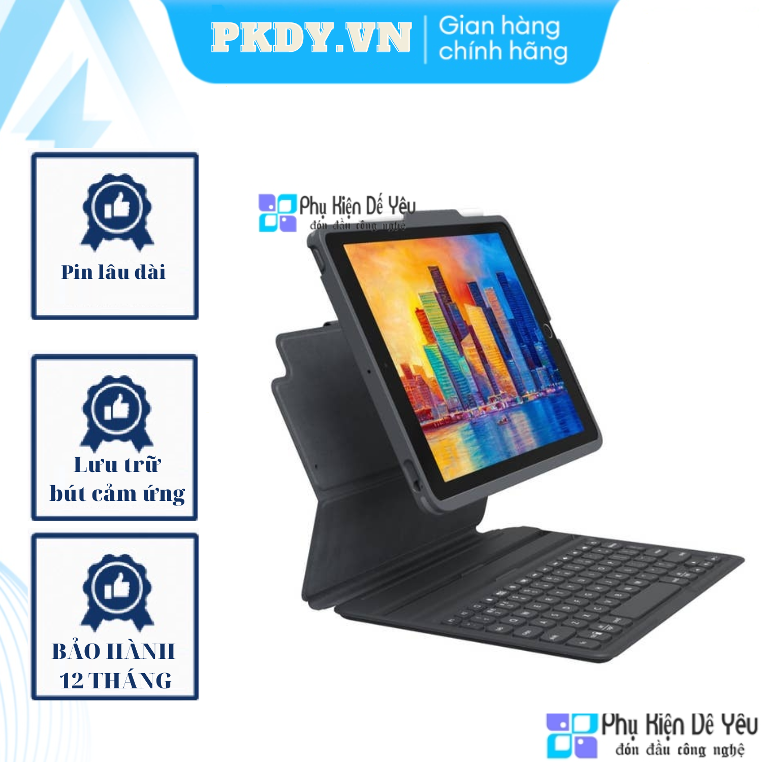 Ốp lưng kèm bàn phím zagg pro keys cho ipad 10.2