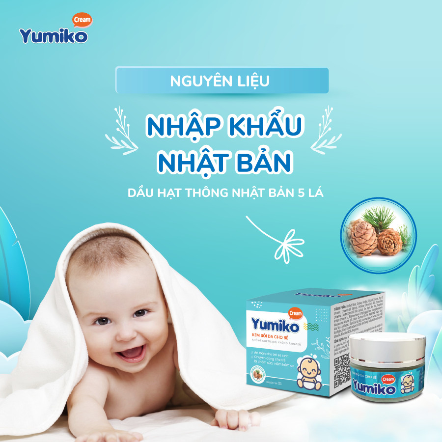 Kem bôi chàm sữa viêm da cho bé Yumiko