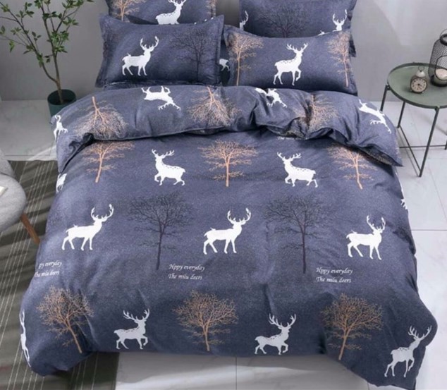 Bộ ga và 2 vỏ gối Cotton Poly Mẫu ĐÀO CAM