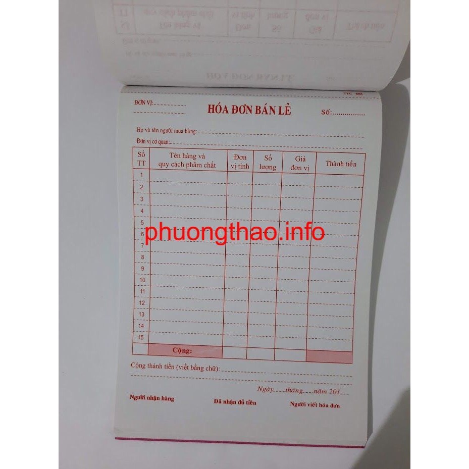 [ Giá Sỉ ] Hoá đơn bán lẻ: 1 Liên, 2 Liên, 3 Liên ( A5/A4 )