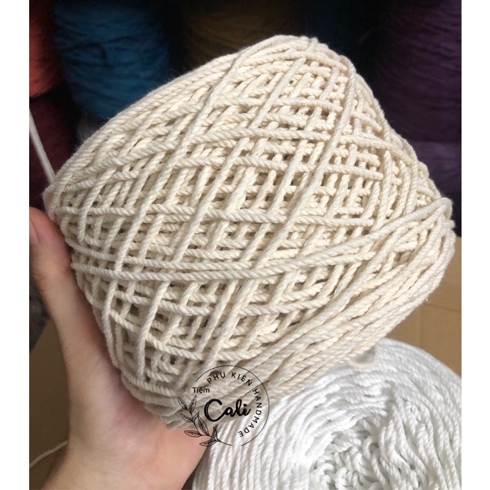 Cuộn dây cotton size 2mm thắt macrame, móc túi xách