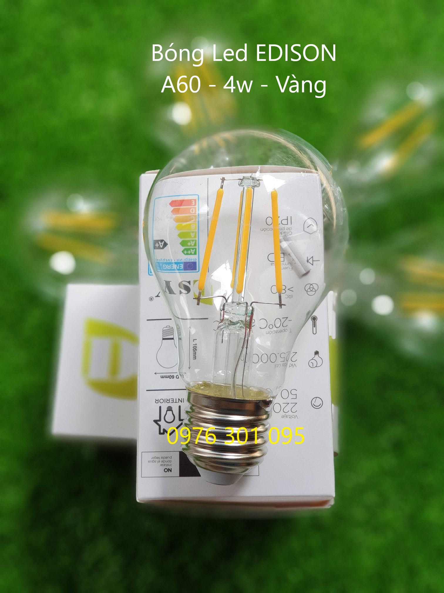 [Combo 2] Edison A60 Led Light - 4W Yellow