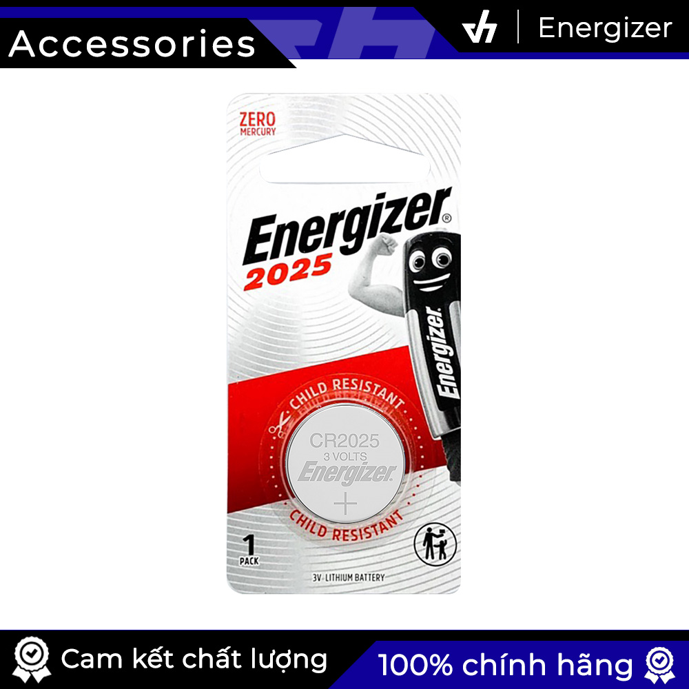 Pin Energizer 2025 3V - Pin nút áo, pin cmos chính hãng Energizer