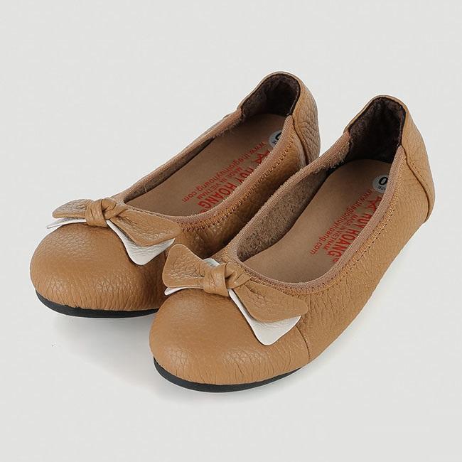 Giày trẻ em nữ da bò màu da th7860