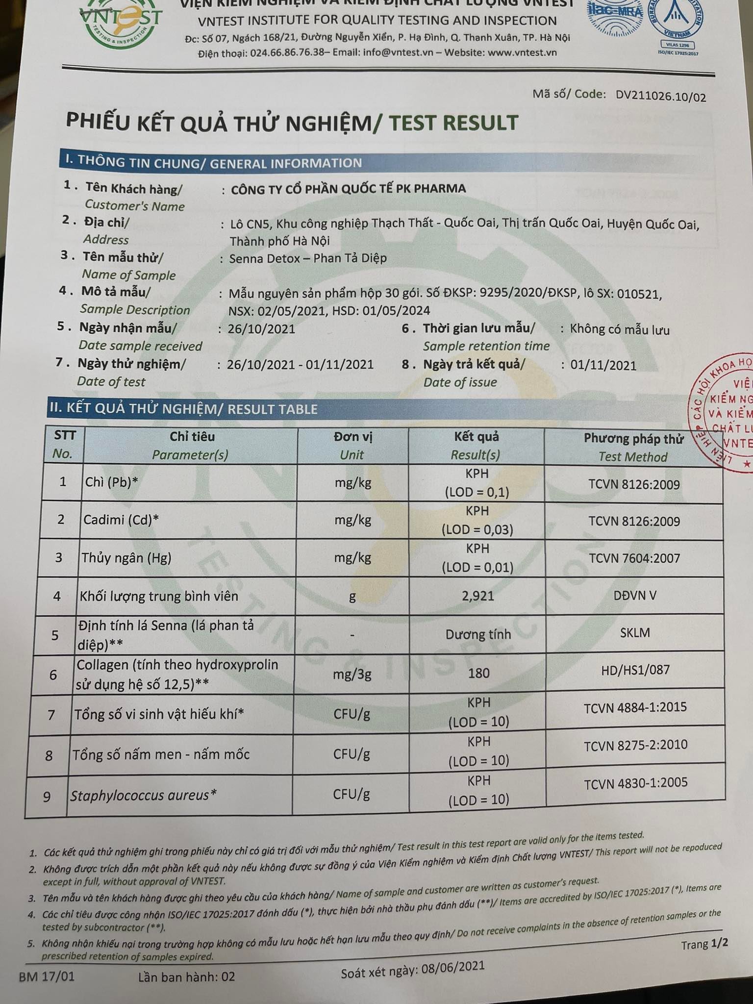 [Mới] PHAN TẢ DIỆP SENNA DETOX THẢI ĐỘC RUỘT PK PHARMA [ Tặng 1 mặt nạ thủy tinh ]