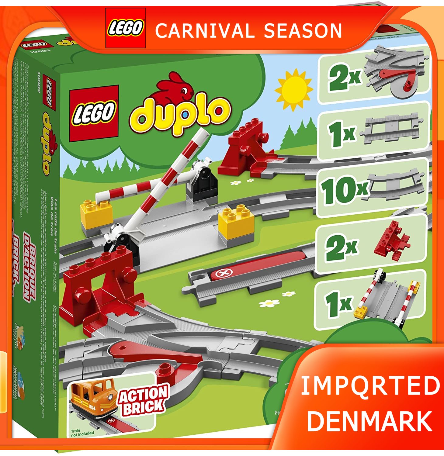 The New LEGO DUPLO đường ray xe lửa 10882 khối (23 miếng)