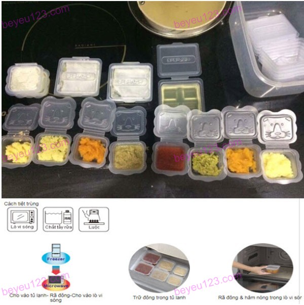 (Cam kết chính hãng) Bộ 10 hộp chia thức ăn dặm hình thú 50ml Richell (Công nghệ Nhật) (Chất lượng và tiết kiệm so với các thương hiệu: Unimom, Upass, Nakaya, Inomata, Skater, Akebono, Kokubo, Yamada, Akachan)