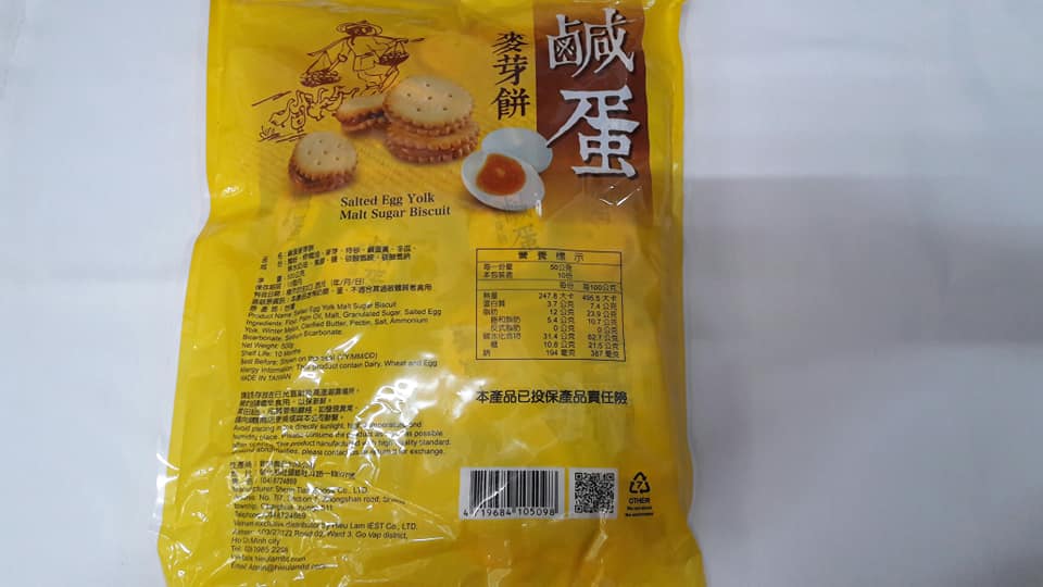 [HCM]Bánh quy trứng muối - Đài Loan (500g)