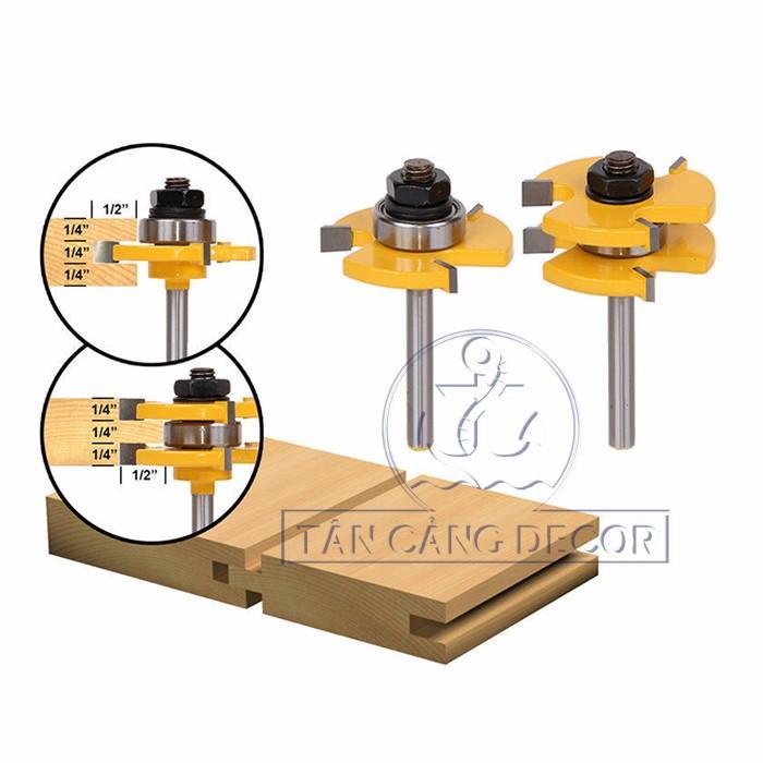 Bộ mũi phay ghép ván sàn cốt 6.35 mm