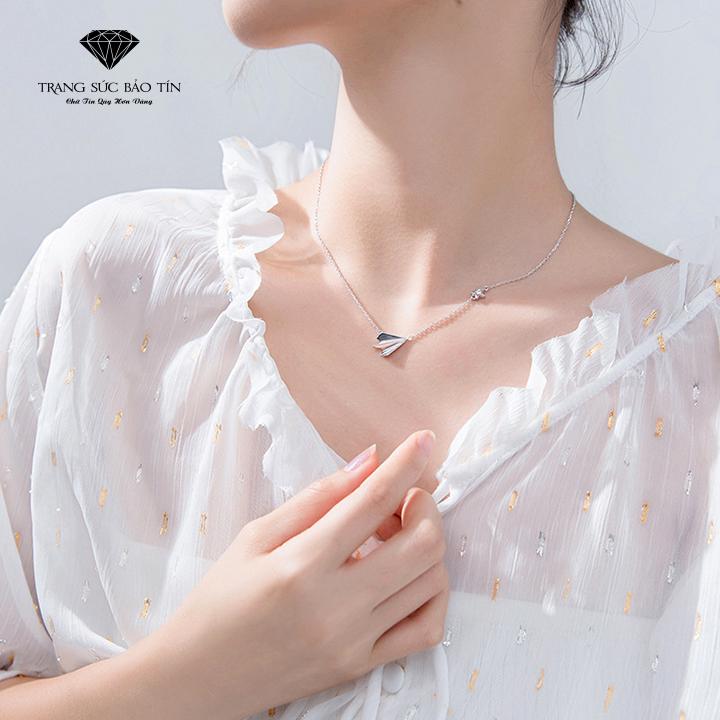 Dây Chuyền Bạc Nữ Hình Máy Bay Sao - Bảo Tín