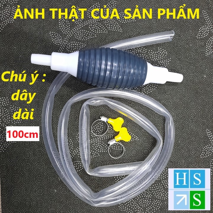 Dụng cụ bơm hút nước, chất lỏng đa năng kèm 2 khóa (Dài 100cm)