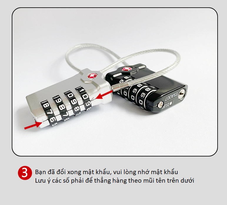 Khóa số dây chống trộm cao cấp TSA007