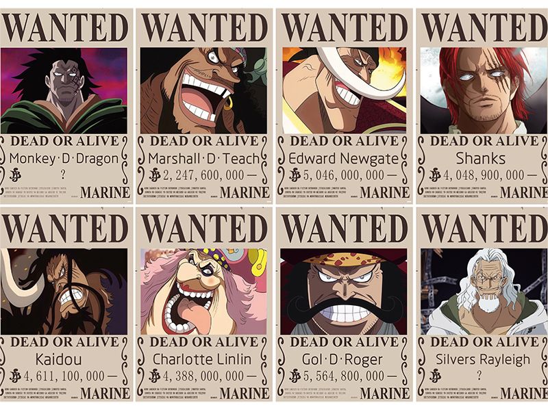 [Phần 2] Set 8 tấm tranh poster to A3 lệnh truy nã One Piece anime siêu chất