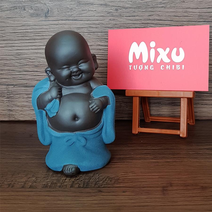 Tượng chú tiểu hành hương bằng gốm tử sa cao cấp