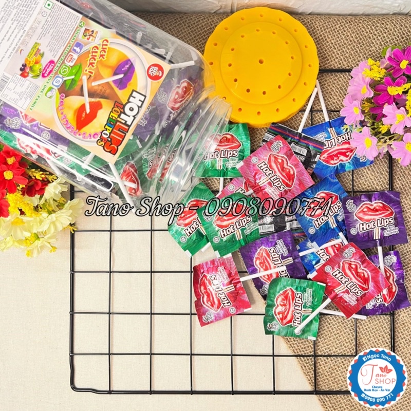 [Hũ 120 que] Kẹo mút hình đôi môi / bàn chân cho bé - Malay