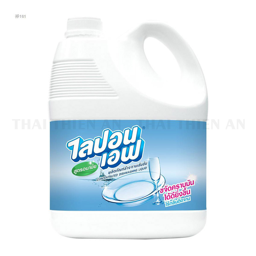 Nước rửa chén LIPON F Thái Lan 3600ml ít bọt không khô da tay dung dịch làm sạch chén dĩa đồ dùng nhà bếp