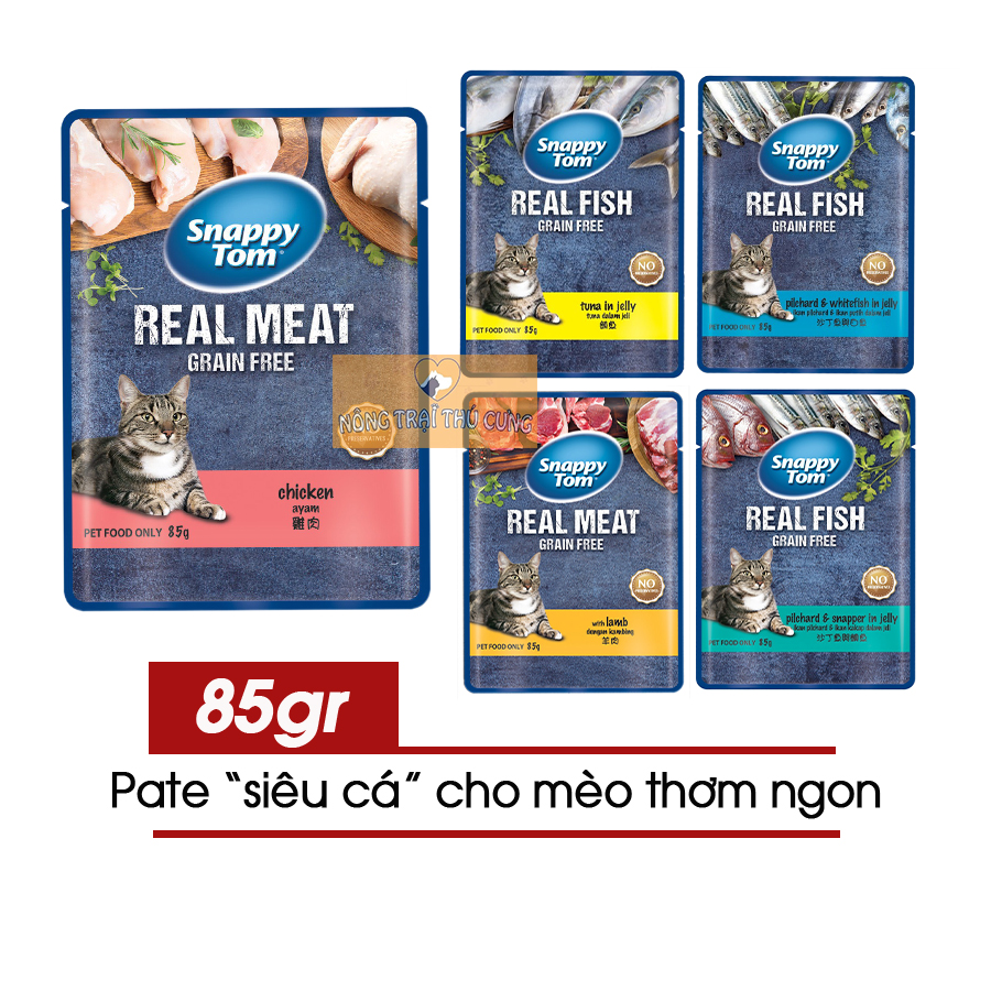 [NEW] Pate Snappy Tom Real Fish Cho Mèo 85g - [Nông Trại Thú Cưng]