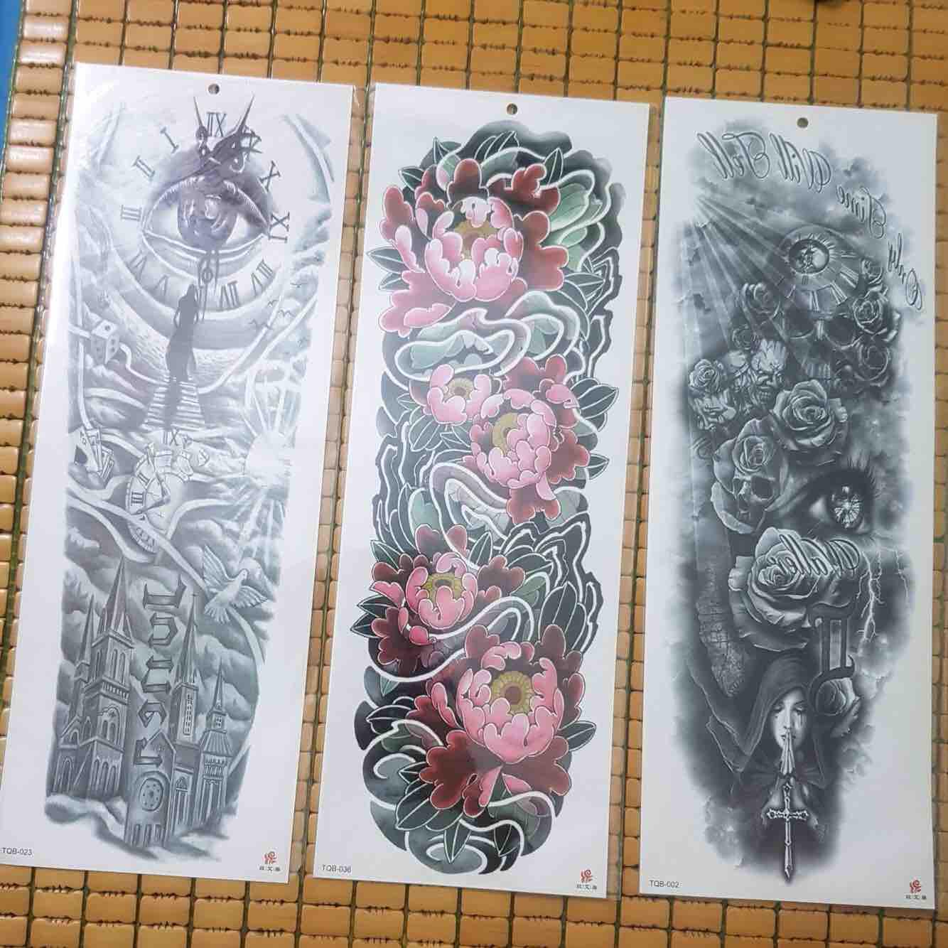 Hình xăm dán kín tay nửa lưng tatoo