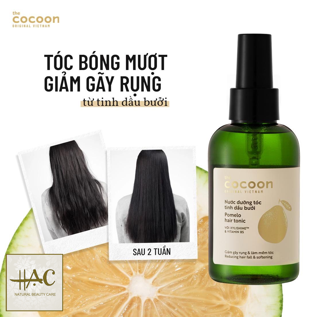 [ Chính hãng+ Quà tặng ] Nước dưỡng tóc tinh dầu Bưỡi chống gãy rụng, cung cấp dưỡng chất giúp tóc suôn mượt và mềm mại - Cocoon