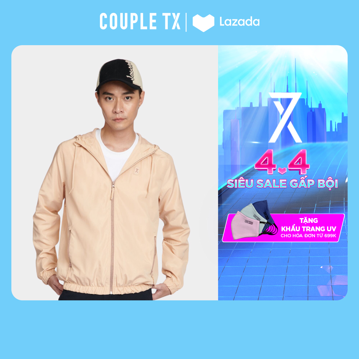 Áo khoác Nam Basic COUPLE TX - Áo Khoác Dù Chống Nắng, Tránh Gió, Có Nón MOP 1040/ MOP 1047