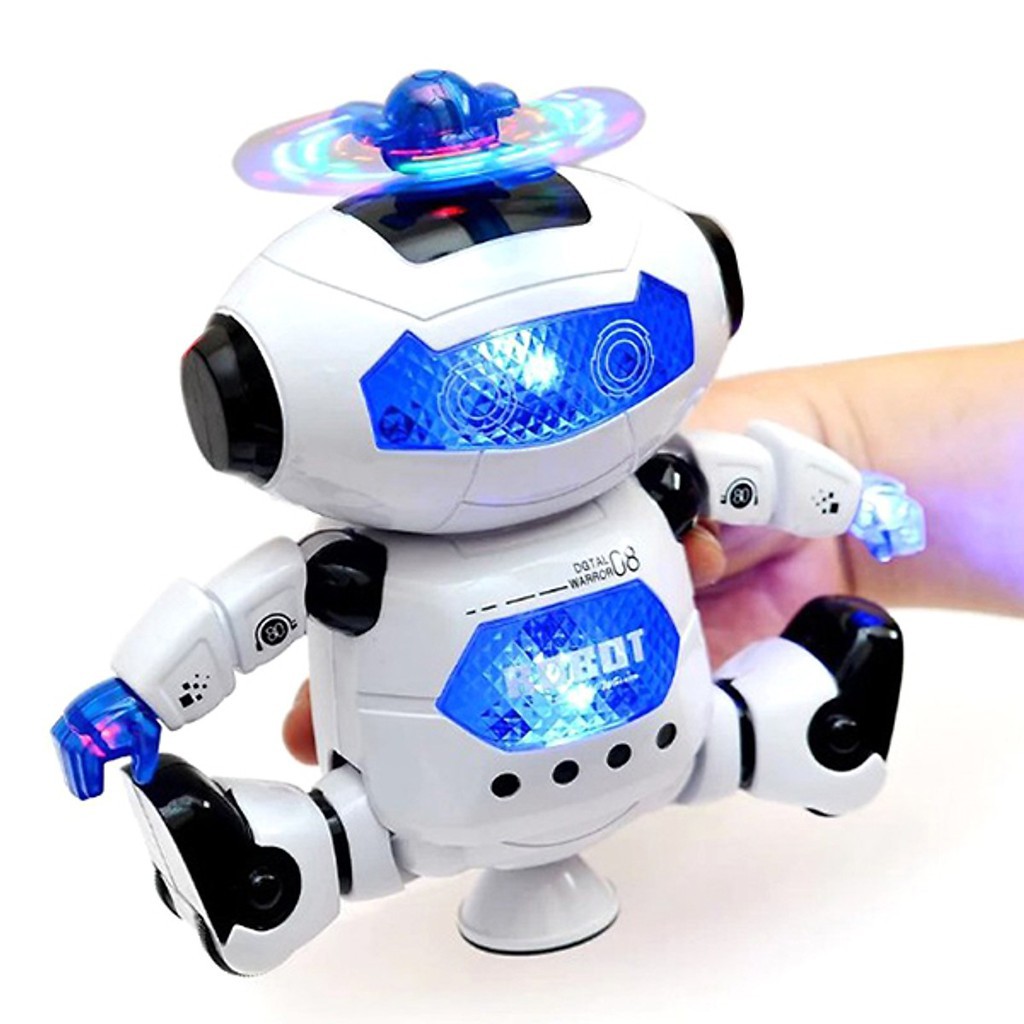 Đồ chơi robot xoay 360 độ có nhạc cho bé