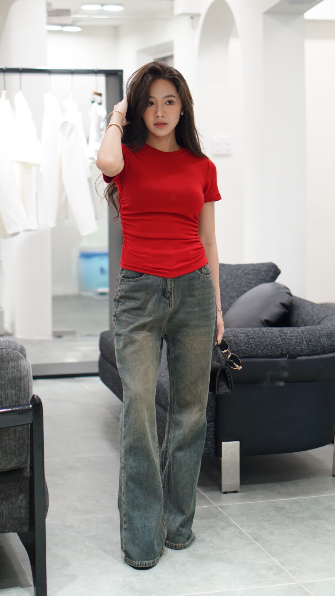 Áo thun trơn tay ngắn BASIC POLA TOP