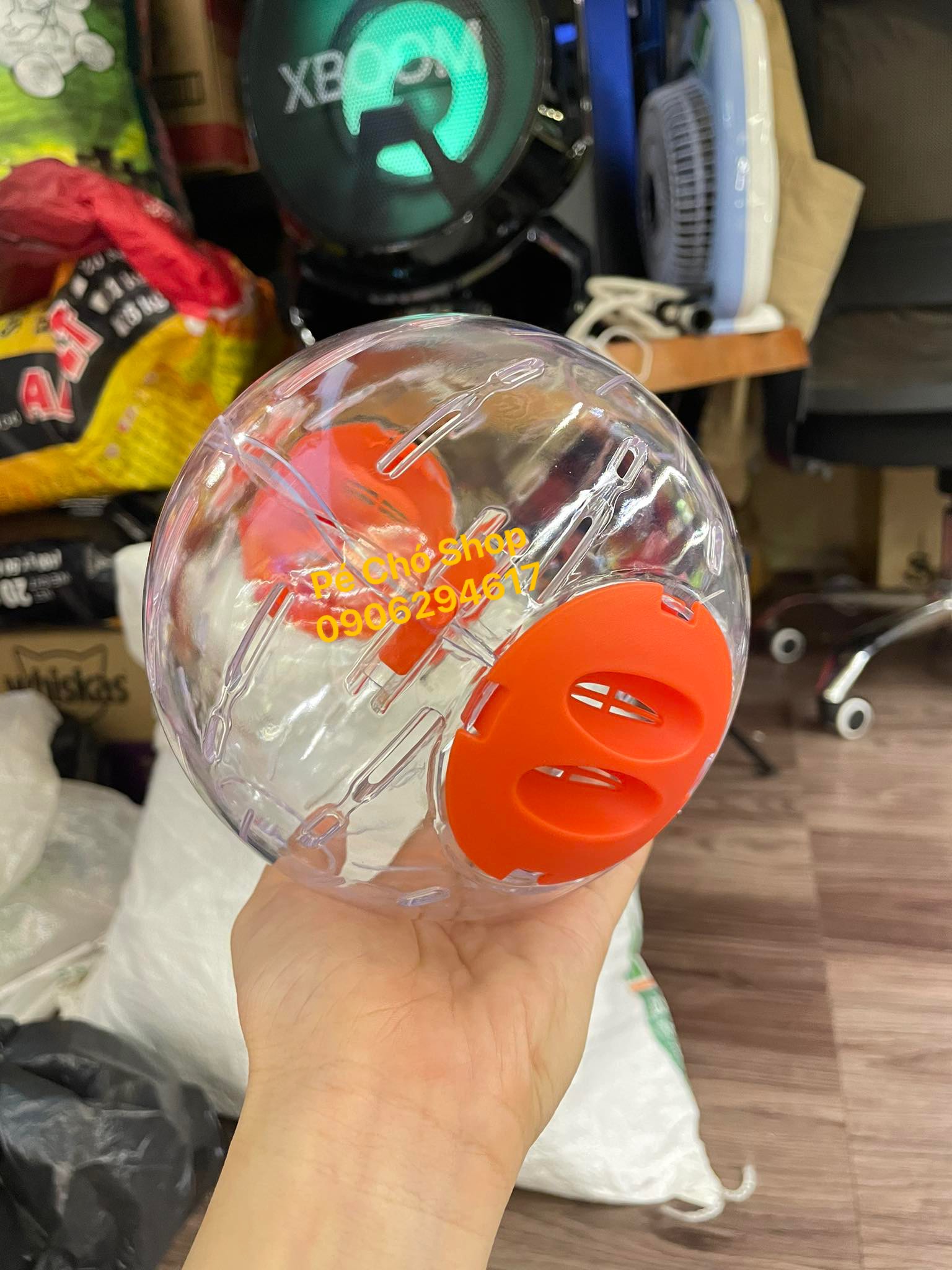 Bóng chạy mika quanh nhà cho hamster size 16cm .