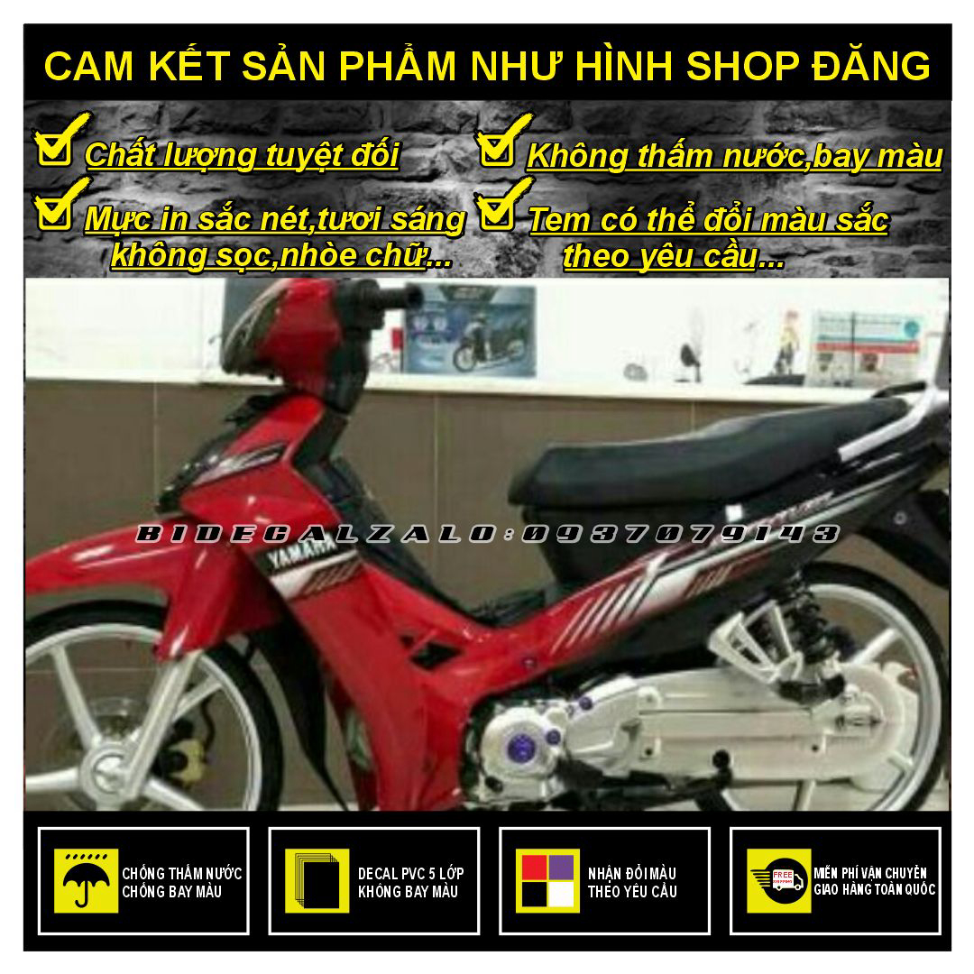 Hcm-bidecal- tem rời sirius mẫu 2014 phối đỏ đen