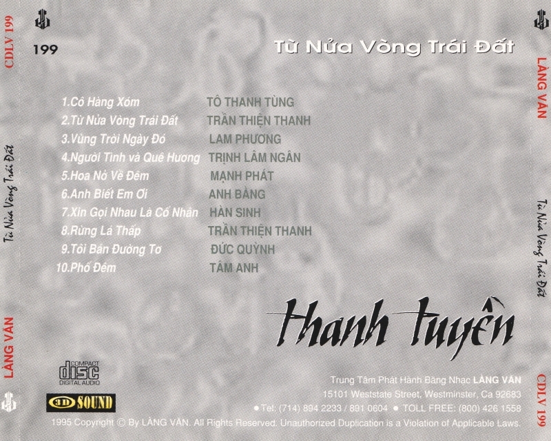 Bộ 6 đĩa Cd nhạc tiếng hát Thanh Tuyền 2