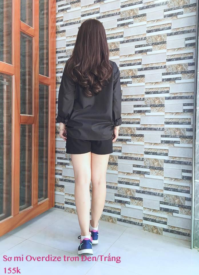 Sơ mi Oversize trơn trắng / đen