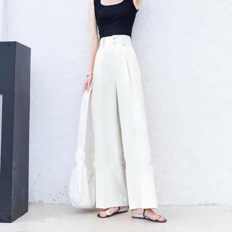 Quần ống suông lưng cao