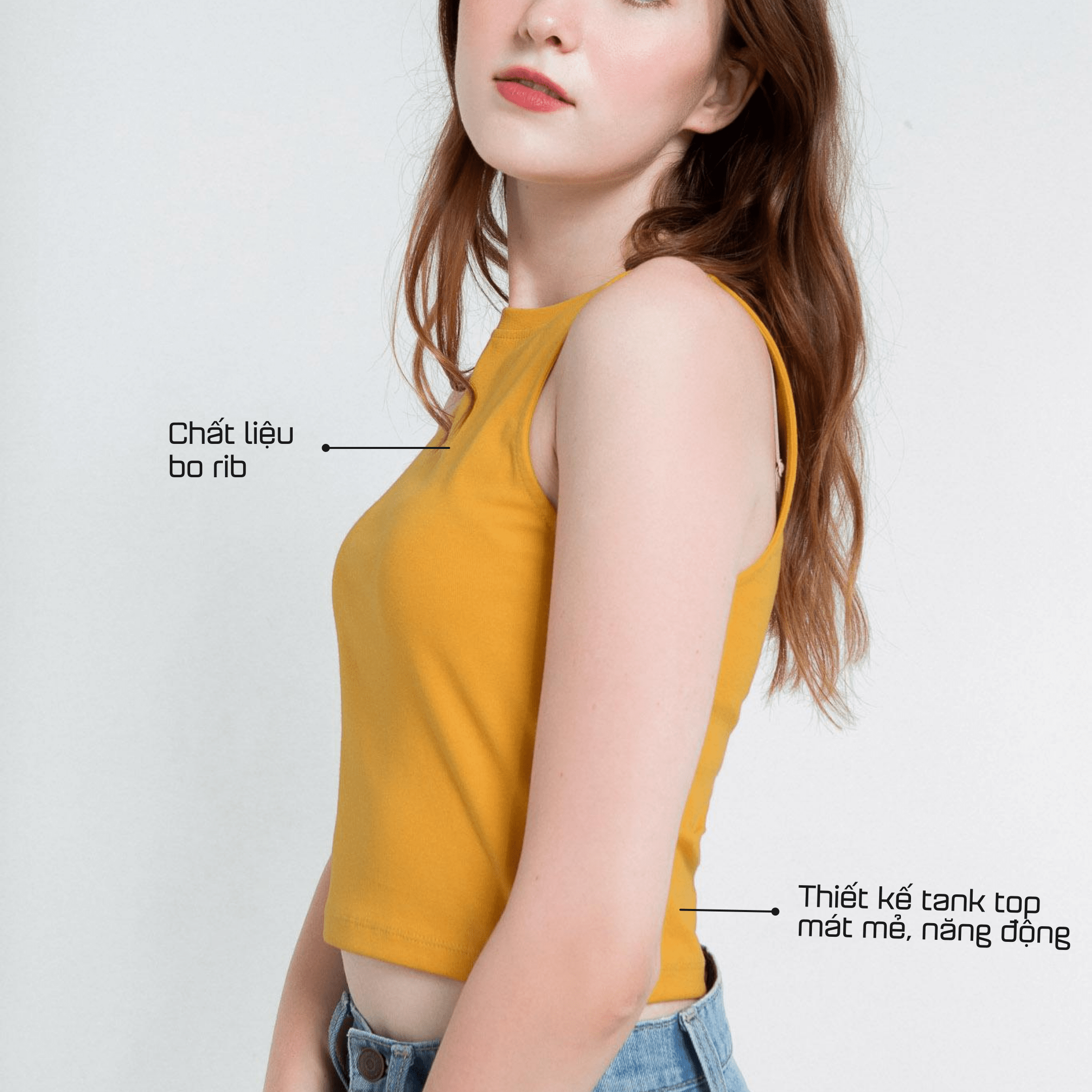 Áo sát nách nữ cổ tròn thun trơn – basic tank top – PHA08 – Cotonfio