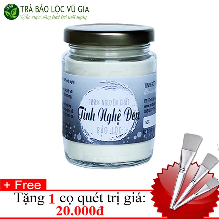 Tinh Nghệ Đen Nguyên Chất Vũ Gia (100g/hũ) + Tặng Cọ Quét Mặt Nạ Cute - Đắp mặt nạ, đẹp da, xóa mờ thâm nám - Đã được kiểm nghiệm y tế