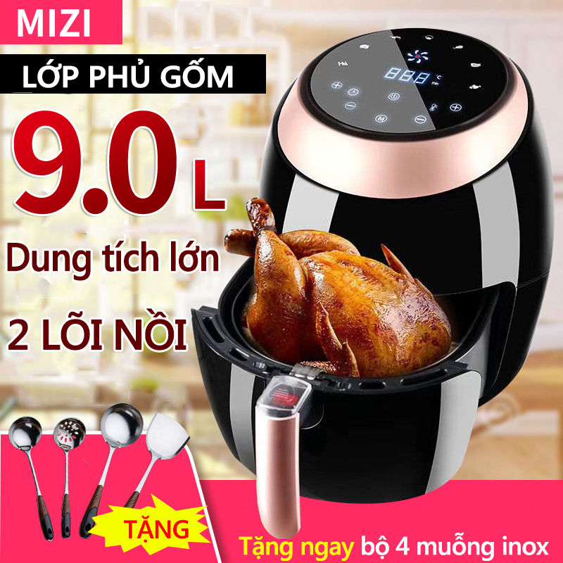 Nồi chiên không dầu MIZI 9 lít PD-1799A Đài Loan 220V công suất 1500W bảng điều khiển thông minh Điện máy bé XANH