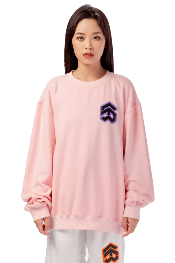 Áo thun tay dài có bo cổ & bo thân 5theway® /stroke/ big logo square sweater™