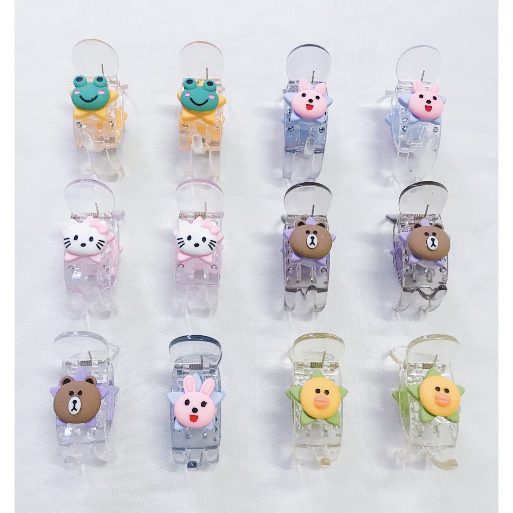 Kẹp càng cua 3 răng 5 răng gắn charm - ( 1 cái)