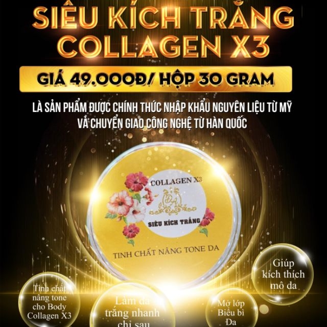 Kích Trắng Collagen X3