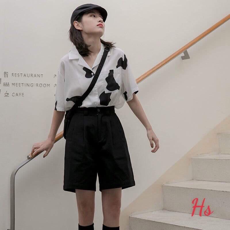 Áo sơ mi nam nữ bò sữa siêu cute