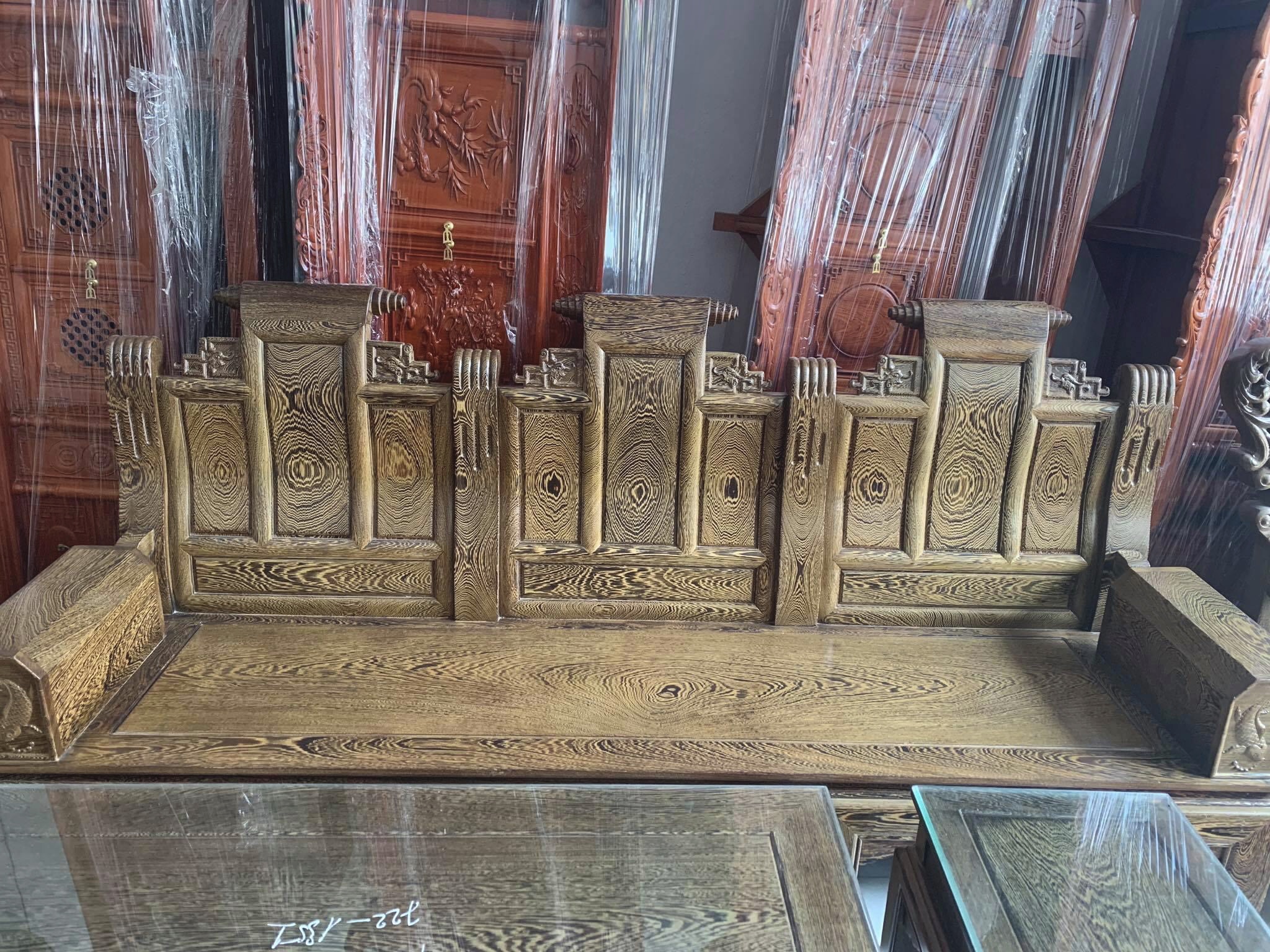 bàn ghế âu á thư gỗ mun đuôi công