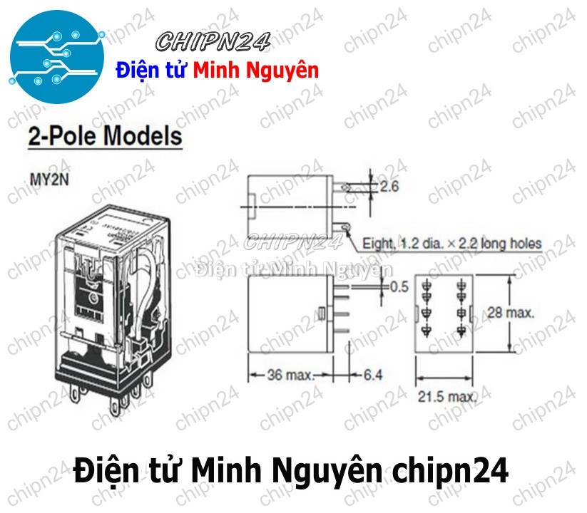 [1 con] (F200.2) Relay Kiếng 8 Chân 5A 24VDC - HH003673