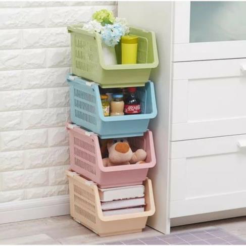 Stacking shelf 4 tiered multi-purpose with wheels, husband floor arbitrary stacking shelf floor plastic Japanese plastic Japanese