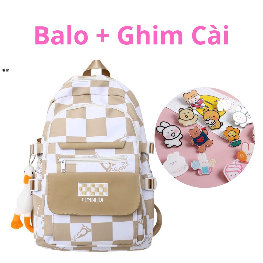 Balo Ulzzang màu trà sữa balo nữ đi học đựng laptop đi chơi phong cách thời trang Hàn Quốc mới BL21
