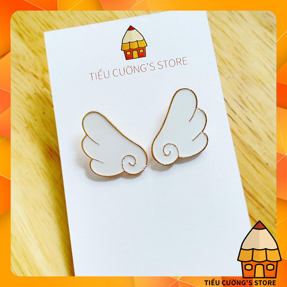 Ghim cài áo Enamel pin, ba lô, túi tote mẫu đôi cánh thiên thần