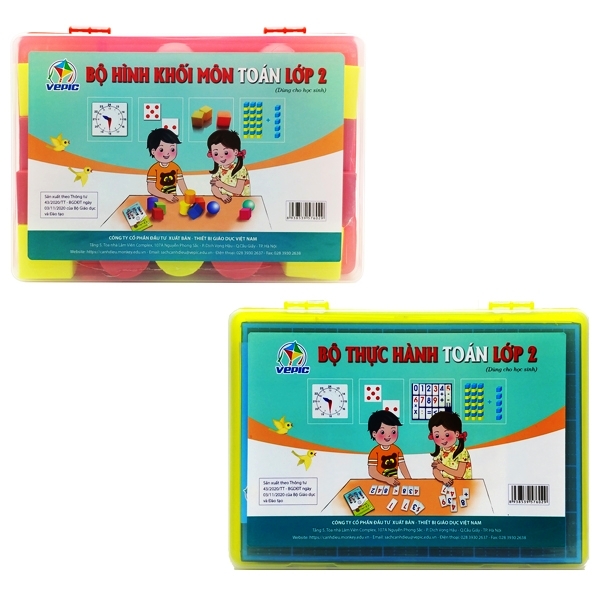 Bộ 2 Hộp Thực Hành Toán Lớp 2