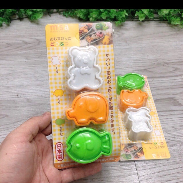 Sét 3 khuôn cơm ăn dặm cho bé mẫu hình thú