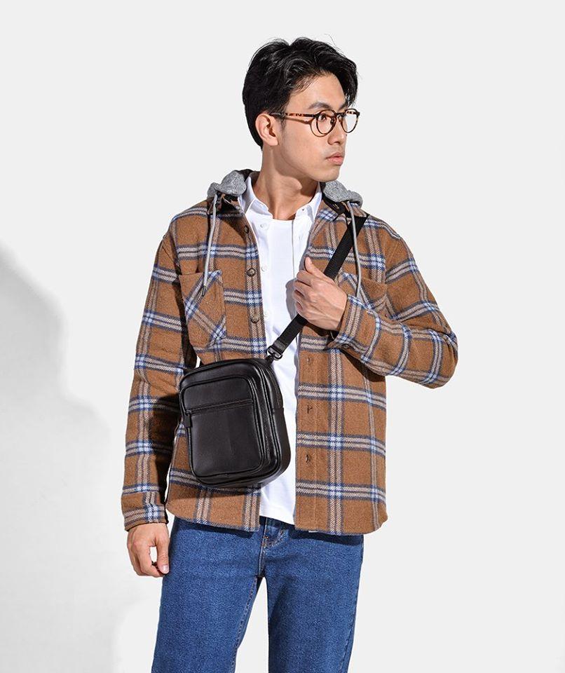 Áo khoác dạ kẻ có mũ AK105600