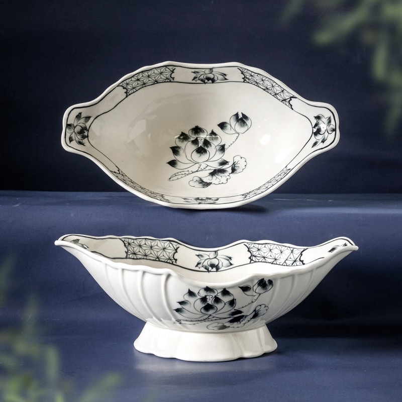 Bát thuyền đựng gà,gốm sứ bát tràng ,gốm sứ decor