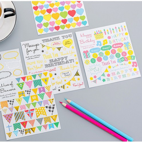 Sticker trang trí sổ, làm thiệp đủ mẫu