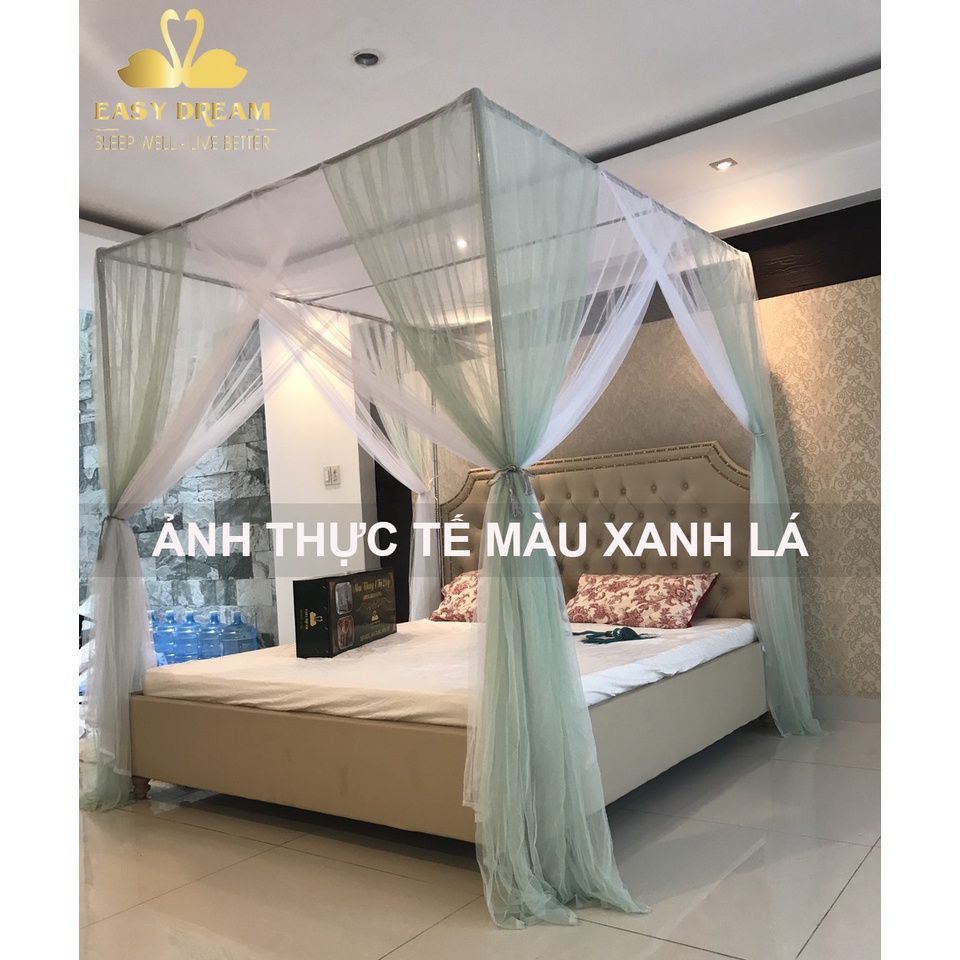 Bản nâng cấp khung 100% inox mùng ngủ cao cấp easy dream màn khung chống muỗi không khoan tường , chống côn trùng hàng chính hãng easy dream