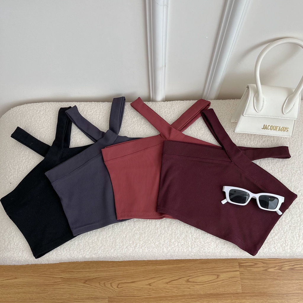 Áo Croptop Bunny Tank Top cổ chéo Miều Est.2013